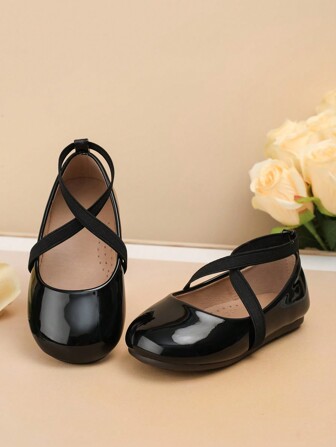 婴幼儿时尚百搭黑色平底鞋