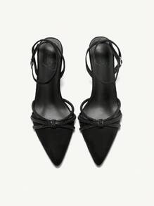 CUCCOO CHICEST Women's Black High Heel Rhinestone Sandals - Black - View 4