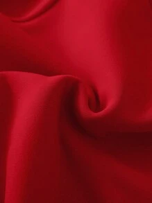 SHEIN 2pcs Baby Girl Solid Color Ruffle Trim Long Sleeve Sweatshirt And Pants Set, Fall/Winter - Red - View 8