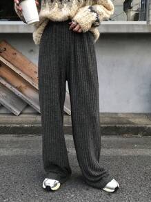 FRIFUL Women Casual Loose Solid Color Long Pants, Autumn & Winter Fleece Lined