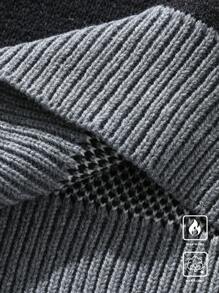 Manfinity Hypemode Chaleco de punto informal con cuello en V y estampado de argyle bicolor para hombre en otoño/invierno