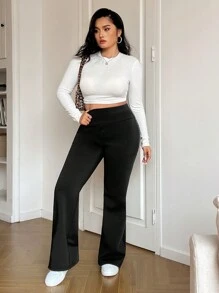 SHEIN EZwear Set de 3 piezas de leggings térmicos forrados para mujeres de talla grande, con diferentes estilos para múltiples ocasiones, cómodos, con gran elasticidad y efecto estilizante, para otoño/invierno - Multicolor - Ver 4