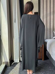 DAZY Women's Simple & Loose Layered Design Dress Loungewear Pajama - Blue - View 2