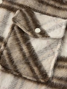 Manfinity Homme Men's Casual Plaid Jacket, Autumn/Winter - Khaki - View 7