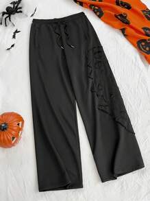 Manfinity VCAY Men's Loose Fit Long Mid-Rise Straight Leg Casual Sweatpants, Suitable For Fall/Winter - Black - View 1