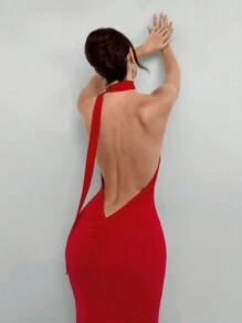 Aloruh 女士纯红色露背吊带裙，适合约会、圣诞节、派对 镂空服装 感恩节女装 女士连衣裙 商务休闲女装 冬装 冬季女装 黑色返校节连衣裙 优雅连衣裙 圣诞女装 优雅女装 性感连衣裙 猫女服装 秋季女装 美人鱼服装 仙女服装 性感黑色连衣裙 万圣节服装 成人红色长裙 秋季女装 美人鱼连衣裙 勃艮第红心皇后，女士夏季连衣裙 - 紅色 - 查看 2