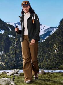 In My Nature 女士秋季连帽户外风衣外套 - 黑色 - 查看 8