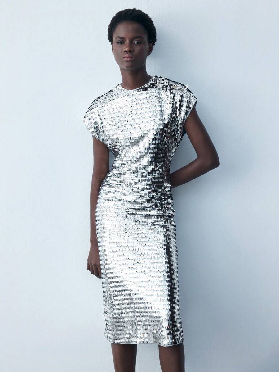 Maija Sequin Embellished Minimalist Sleeveless Wide Leg Jumpsuit Pants, Party, Daily, Valentine's Day, Spring/Summer For Women