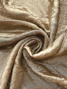 Plus Size Solid Color Front Zip Long Sleeve Simple Jacket, Casual Daily Wear For New Year Holiday Party Clothes - Gold - View 8