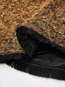 Plus Size Women Fur Trim Long Sleeve Open Front Elegant Jacket, Fall/Winter - Black - View 8