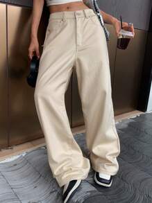 DAZY Nuevos jeans de mujer de mezclilla holgados y casuales de otoño - Azul - Ver 9