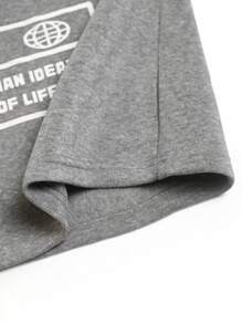 Manfinity EMRG Sudadera con capucha informal de talla grande para hombre con estampado de letras