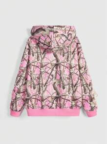 ROMWE Street Life Y2K Streetwear Ribbon Bow Tree Branch Print Hoodie
