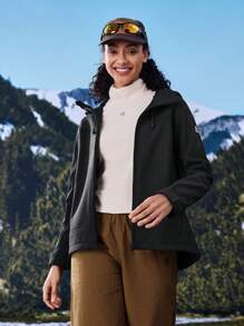 In My Nature 女士秋季连帽户外风衣外套 - 黑色 - 查看 15