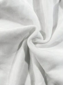 Chiquease 高领 保暖 内衬 褶皱 贴身 不对称 下摆 百搭 T 恤 - 白色 - 查看 3