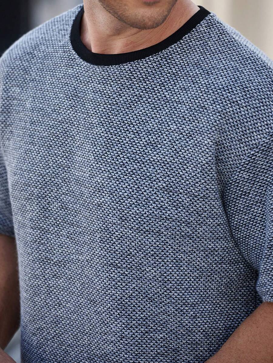 Manfinity Homme Camiseta de manga corta casual con bloques de color para hombre, verano