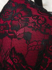 1pc Plus Size Lace Underwire Bra Lingerie, Lift - Multicolor - View 7