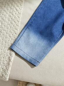 Bộ áo sơ mi denim ombre cho bé trai - Bao gồm 1 áo sơ mi denim ombre và quần denim phù hợp, mang đến một bộ trang phục thoải mái và thời trang - Nhiều màu - Xem 16