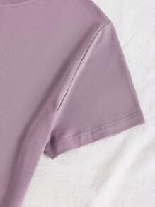 INAWLY 圆领短袖英文字母印花 T 恤，休闲图案 T 恤女式上衣