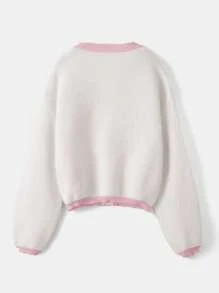 Kawaii Áo len cardigan họa tiết quả dâu tây dễ thương, thu/đông - Nhiều màu - Xem 2