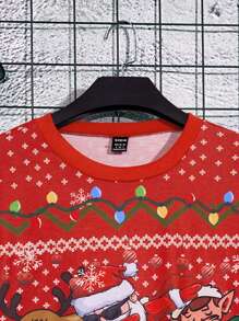 Manfinity Áo nỉ cổ tròn dài tay in hình Giáng sinh thoải mái thường ngày cho nam - Nhiều màu - Xem 6