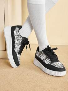 CUCCOO EASI 女士厚底坡跟运动鞋 秋季 - 黑色 - 查看 5