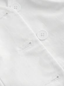 SHEIN MOD 女士白色西装外套套装：白色西装背心和白色西装外套裙 - 白色 - 查看 4