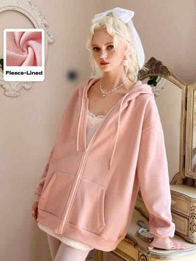 Kawaii Sudadera con capucha con cierre de cremallera, para la escuela