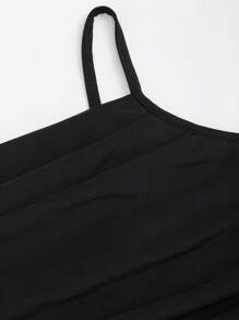 SHEIN Unity Đầm lưới đen không tay thanh lịch cho nữ có viền đuôi cá, trang phục Maxi thời trang mùa hè cho nữ - màu đen - Xem 4