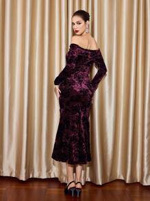 Vintamour Váy đuôi cá trễ vai thanh lịch cổ điển cho nữ, tay dài, trang phục khoét rỗng màu đỏ tía, trang phục lễ tạ ơn cho nữ, trang phục mùa thu, trang phục công chúa cho nữ, váy dài trễ vai cho nữ, váy giáng sinh cho nữ, trang phục nữ thần Hy Lạp, váy dạ hội hóa trang, trang phục nữ thanh lịch, trang phục nữ thần, trang phục hoa cho nữ, trang phục nàng tiên cá, trang phục hòa nhạc cho nữ, váy dự tiệc - Màu Đỏ Sâu - Xem 2