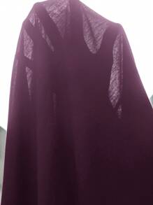 EMERY ROSE Plus Size Vacation Casual Solid Color Teacher Outfits Fall Women Clothes Jacket - Purple - View 6