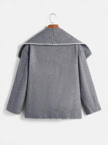 SHEIN Essnce Women's Solid Color Splicing Long Sleeve Casual Jacket, Daily Wear Business Casual Women Halloween Clothes Fall Women Korean Fashion Halloween Outfits Fall Women Clothes Office Wear Women Set Fall Women Outfits Fall Tops Long Sleeves Woman Winter Coat Fall Jackets Coat Fall Women Tops Costume