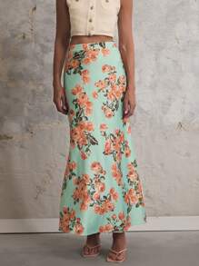SHEIN Unity Women's Floral All-Over Print A-Line Skirt, Casual And Vacation - Multicolor - View 2