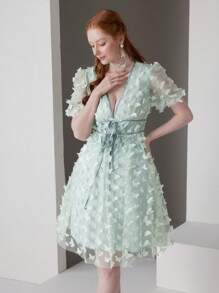 Modelyn Vestido de gala de mujer (estilo de industria pesada) - Verde - Ver 4