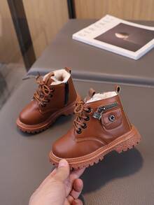 1 Đôi bốt thoải mái thời trang ngoài trời cho trẻ em Unisex - màu nâu - Xem 6