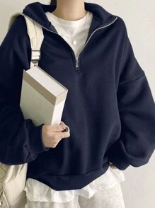 DAZY 女士休闲宽松拉链运动衫，秋季女装