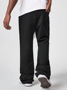 Manfinity VCAY Pantalones casuales de unicolor con bolsillo y amarre delantero para hombre