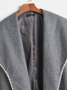 SHEIN Essnce Women's Solid Color Splicing Long Sleeve Casual Jacket, Daily Wear Business Casual Women Halloween Clothes Fall Women Korean Fashion Halloween Outfits Fall Women Clothes Office Wear Women Set Fall Women Outfits Fall Tops Long Sleeves Woman Winter Coat Fall Jackets Coat Fall Women Tops Costume