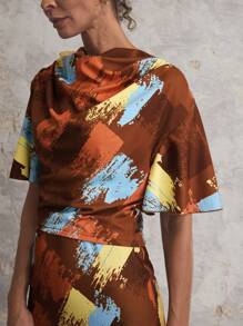 SHEIN Unity Women's Fashionable Contrast Color Print Blouse For Summer - Multicolor - View 9