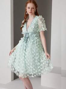Modelyn Vestido de gala de mujer (estilo de industria pesada) - Verde - Ver 1