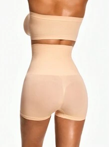 SHAPORA Women's Solid Color High-Waist Shaping Bodysuit Bottom - Apricot - View 4