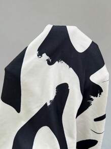 Chiquease Calvaya Urban Chic 动物印花喇叭袖口圆领长袖收腰连衣裙，适合女士，秋冬/适合日常/短款舞会礼服/女士非洲连衣裙/绷带连衣裙/商务休闲/秋季、万圣节、返校节、返校 - 黑與白 - 查看 8