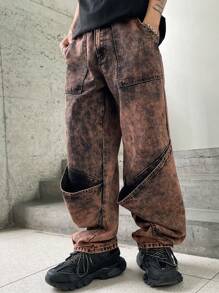 Manfinity EMRG Men's Fashion Washed Straight-Leg Jeans - Multicolor - View 6