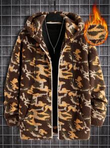 Mainfolk Jaket Fleece Berkerudung Kasual Slim Fit Rajut Pria, Cocok untuk Musim Gugur & Musim Dingin - MultiWarna - View 1