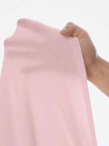 SHEIN Unity Women's Simple Solid Color Open Shoulder Long Sleeve Casual Sweater, Long Sleeve Top Knit Pullover Fall Winter - Baby Pink - View 7