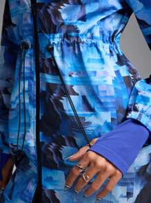 Innovista Ultra Light Breathable Abstract All Over Print Sports Windbreaker Jacket With Hoodies, Daily Casual & Running Outdoor Workout,Light Jacket,Women Hoodies,Fall Winter