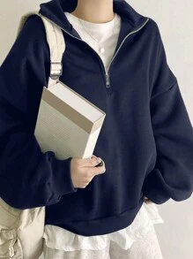 DAZY 女士休闲宽松拉链运动衫，秋季女装