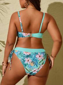 Swim Lushoire Plus Size Floral Print Bikini Swimwear Summer - Multicolor - View 2