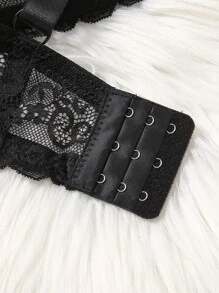 1pc Plus Size Lace Underwire Bra Lingerie, Lift - Multicolor - View 6