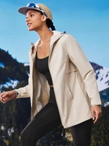 In My Nature 女士户外连帽抽绳风衣夹克 - 杏色 - 查看 9